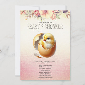 Invitation Petite éclosion de poussins bientôt Baby shower In