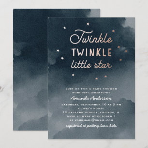 Invitation Petite étoile. Baby shower marine aquarelle