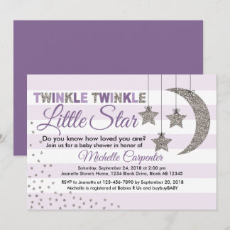 Invitation Petite étoile scintillante à l'invitation des baby