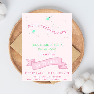 Invitation Petite étoile scintillante   Babyshower