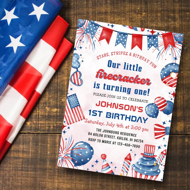 Invitation Petite Fée d'Artifice Fête du 14 Juillet 1er Anniv (Créateur téléchargé)
