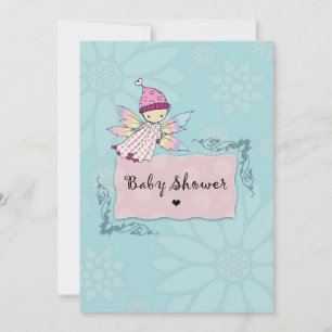 Invitation Petite fée mignonne bébé fille Baby shower Invitat