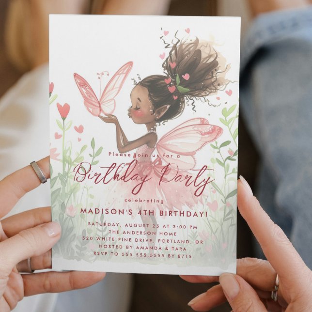 Invitation Petite Fée Noire Ballerine Fête d'anniversaire (Créateur téléchargé)
