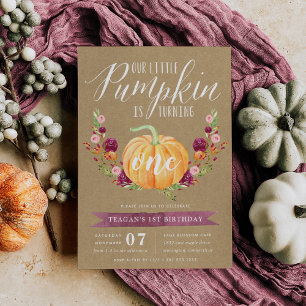 Invitation Petite fête d'anniversaire d'âge Citrouille