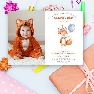 Invitation Petite fête d'anniversaire de Renard