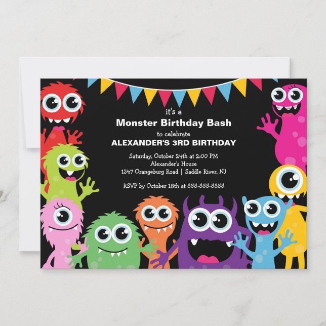 Invitation Petite fête d'anniversaire MIGNONNE de coup de (Devant)
