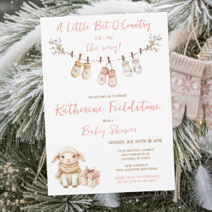 Invitation Petite Fête de Bébé Bohème de Campagne en Hiver