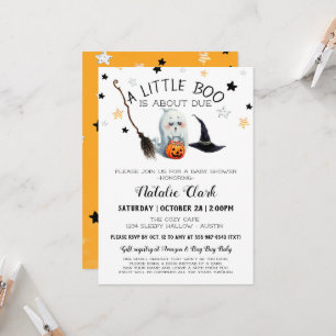 Invitation Petite Fête de Bébé Citrouille Fantôme Halloween