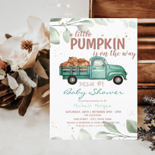 Invitation Petite Fête Prénatale avec Camion de Citrouilles q
