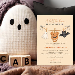Invitation Petite Fête Prénatale Halloween à Carreaux pour Bé