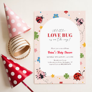 Invitation Petite Fête Prénatale Love Bug Wildflower Bébé