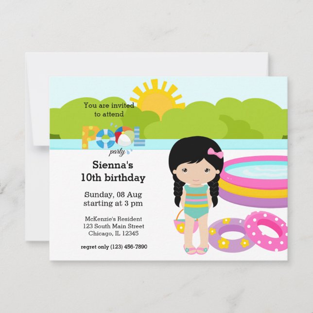 Invitation Petite fille (Devant)