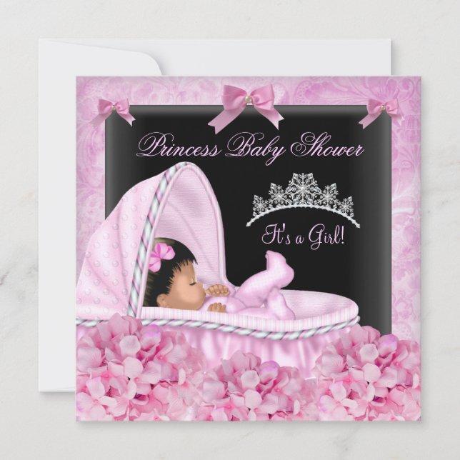 Invitation Petite fille Baby shower afro-américaine (Devant)