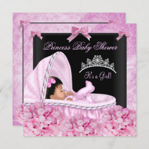 Invitation Petite fille Baby shower afro-américaine