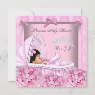 Invitation Petite fille Baby shower afro-américaine