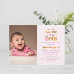 Invitation Petite fille Citrouille 1er anniversaire