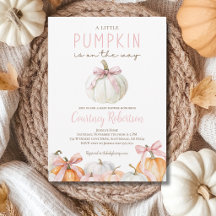 Petite Fille Citrouille Baby Shower Ruban Rose