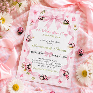 Invitation Petite Fille Papillon de l'Amour Baby Shower