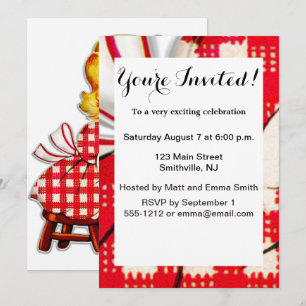 Invitation Petite fille rétro vintage poupée enfant