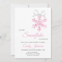 Petite Fille Rose Flocon de Neige Baby Shower