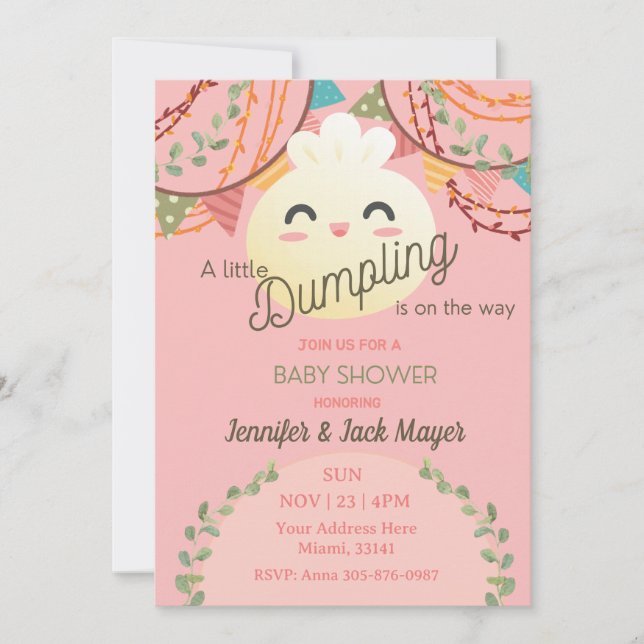 Invitation Petite fille rose pâle Baby shower (Devant)
