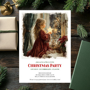 Invitation Petite fille victorienne confortable attendant le