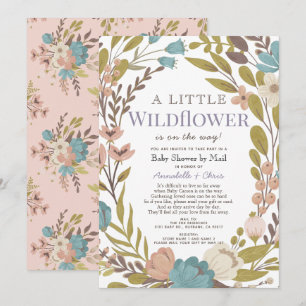 Invitation Petite Fleur sauvage Baby shower par courrier