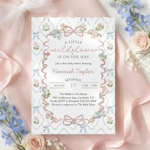 Invitation Petite Fleur Sauvage Baby Shower Vintage