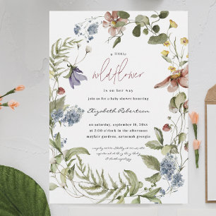Invitation Petite Fleur Sauvage Fête Prénatale Florale