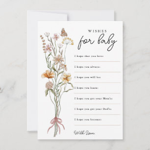 Invitation Petite Fleur Sauvage Souhaite pour Bébé Jeu de Bab