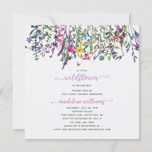Invitation Petite Fleur sauvage Sur Son Chemin Baby shower