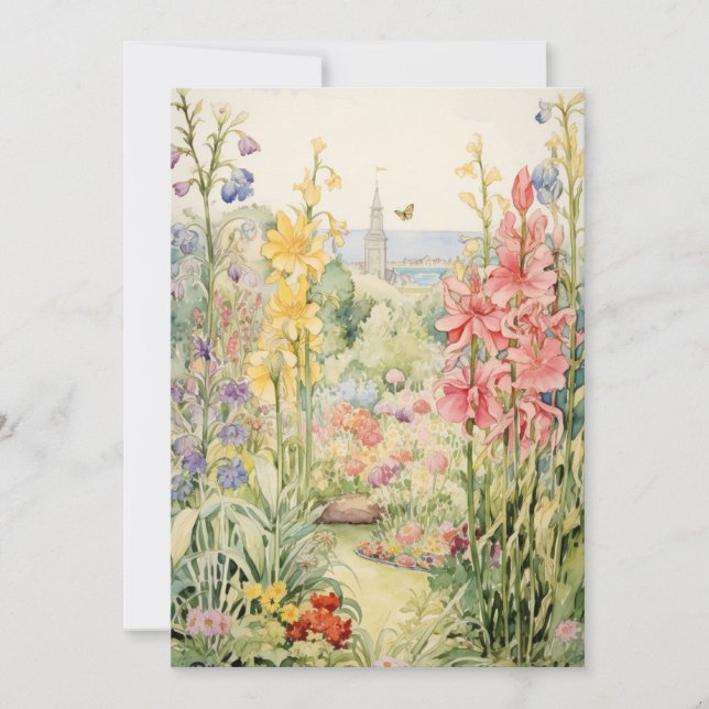 Invitation Petite floraison Bébé Parsemer | Jardin Floral (Devant)