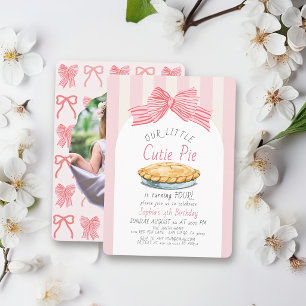 Invitation Petite gourmande fille à l'arc rose Photo Annivers