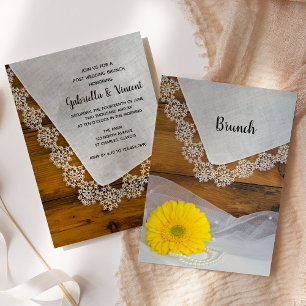 Invitation Petite Marguerite Jaune et Déjeuner de Brunch de C
