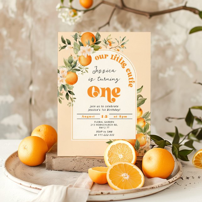 Invitation Petite mignonne 1er anniversaire (Créateur téléchargé)