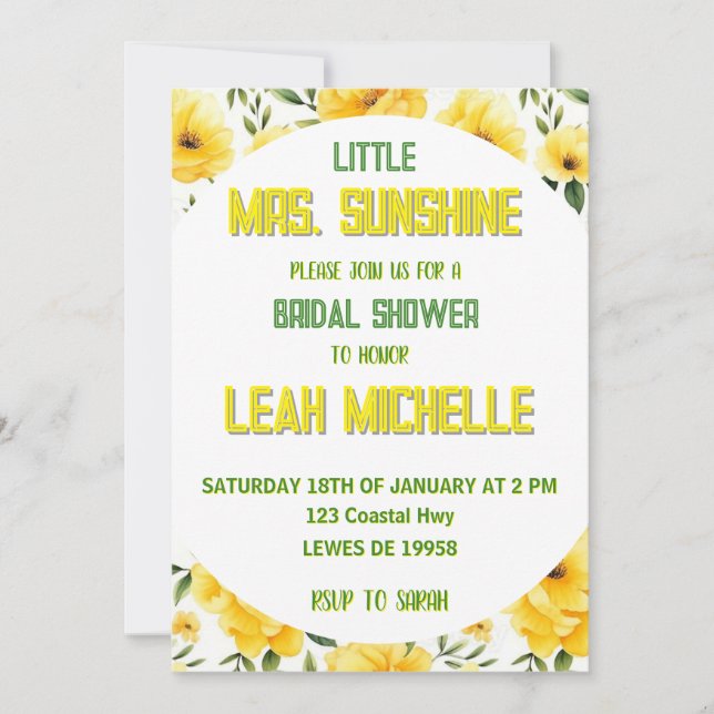INVITATION PETITE MISS ENSOLEILLEE (Devant)