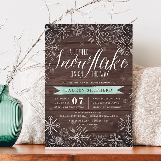 Invitation Petite Monnaie De Flocon De Neige Baby shower Rust (Créateur téléchargé)