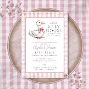 Invitation Petite Oie Ridicule Fille Baby Shower 