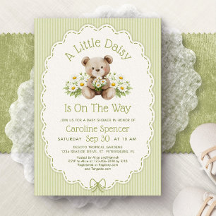 Invitation Petite Oursonne Daisy Baby Shower