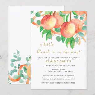 Invitation Petite Pêche Baby shower neutre pour les femmes In