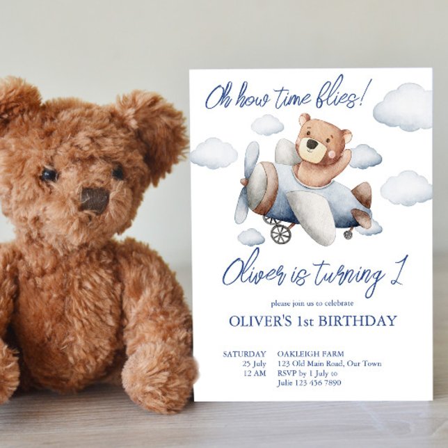 Invitation Petite petite fête d'anniversaire d'avion de pilot (Créateur téléchargé)
