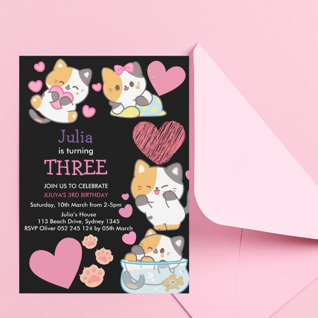Invitation Petite petite fille petite fille noire 3ème annive (Créateur téléchargé)