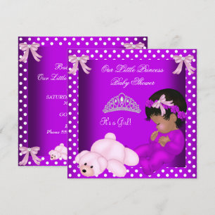 Invitation Petite Princesse Afro-Américaine Baby Shower Fille