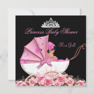 Invitation Petite princesse Baby shower bébé fille rose rose 