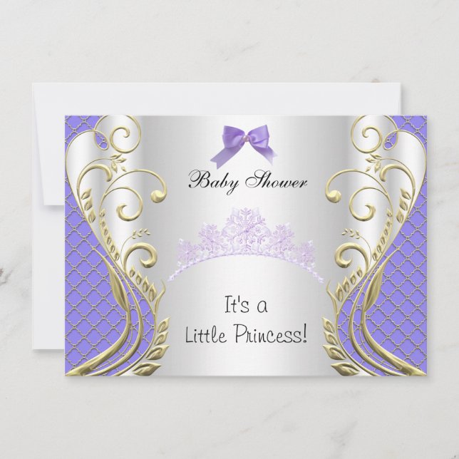 Invitation Petite princesse Baby shower fille Lavande pourpre (Devant)