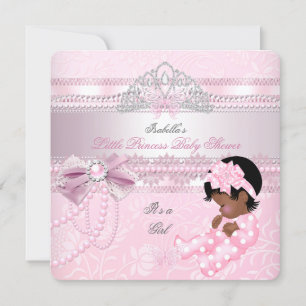 Invitation Petite princesse Baby shower fille papillon AA
