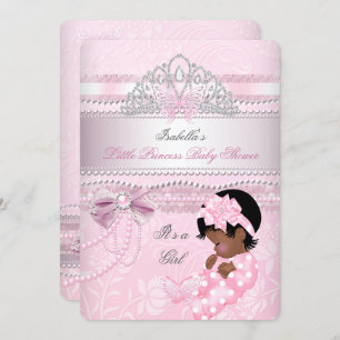 Invitation Petite princesse Baby shower fille papillon AA