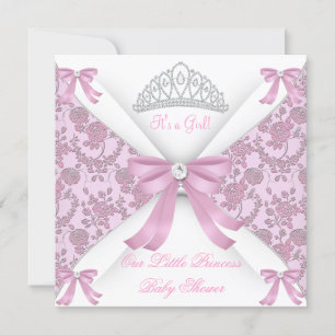 Invitation Petite Princesse Baby Shower Fille Rose 2