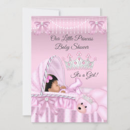 Invitation Petite princesse Baby shower fille rose ethnique