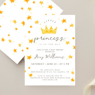 Invitation Petite Princesse En Route Boho Étoiles Baby Showe